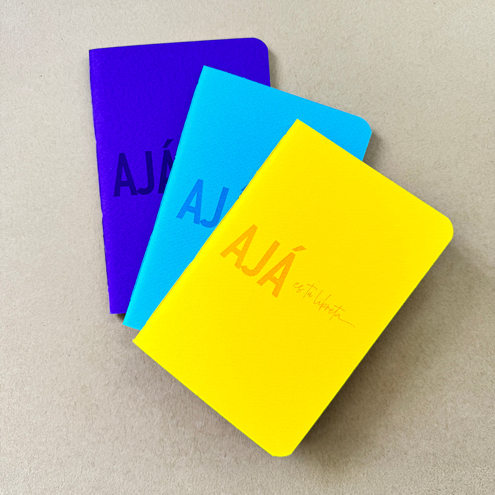 Libreta artesanal costeña – cuaderno de bolsillo colores vibrantes